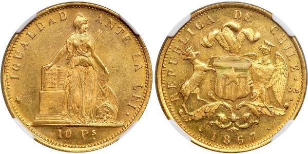 10 Peso Chile Oro 