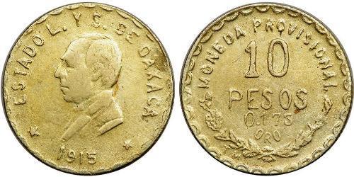 10 Peso Messico (1867 - ) Oro Benito Juárez