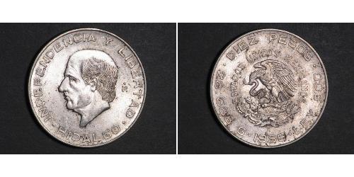 10 Peso México (1867 - ) Plata Miguel Hidalgo