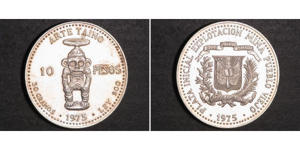 10 Peso República Dominicana Plata 