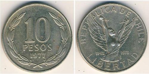 10 Peso Cile Rame/Nichel 