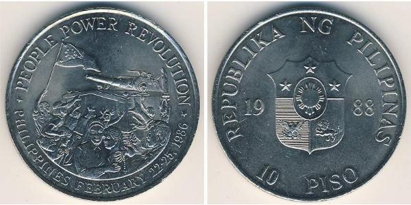10 Peso Filippine Rame/Nichel 