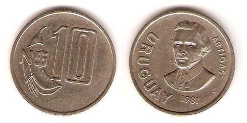 10 Peso Uruguay Rame/Nichel 