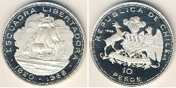 10 Peso Chile Silber 