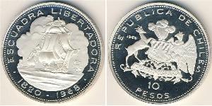 10 Peso Chile Silber 