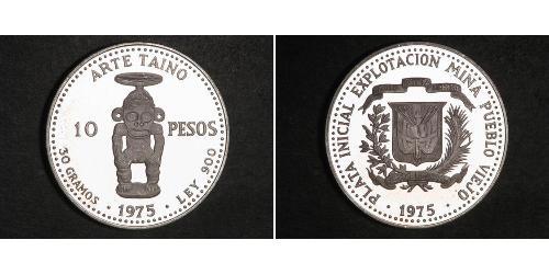 10 Peso Dominikanische Republik Silber 