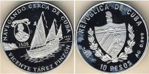 10 Peso Cuba Silver 