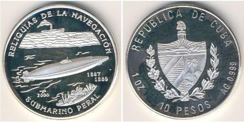10 Peso Cuba Silver 