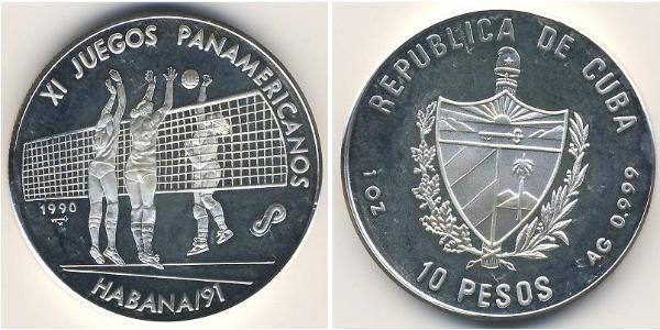 10 Peso Cuba Silver 