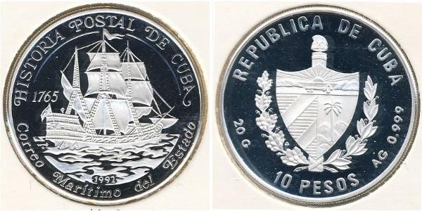 10 Peso Cuba Silver 