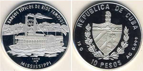 10 Peso Cuba Silver 