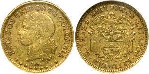 10 Peso 哥倫比亞合眾國 (1863 - 1886) 金 