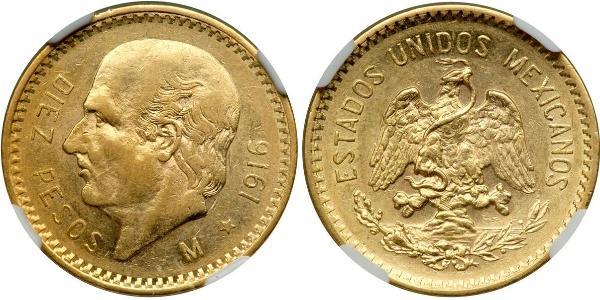 10 Peso 墨西哥 金 Miguel Hidalgo