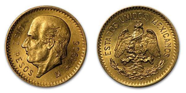 10 Peso 墨西哥 金 Miguel Hidalgo