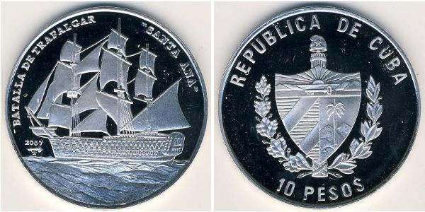 10 Peso Cuba 銀 