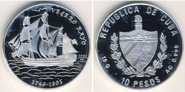 10 Peso Cuba 銀 