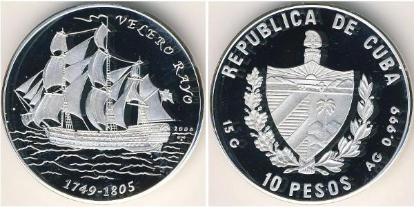10 Peso Cuba 銀 
