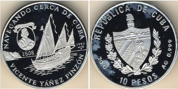 10 Peso Cuba 銀 