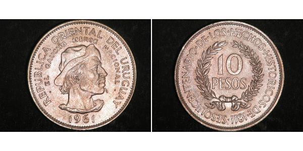 10 Peso Uruguay 銀 