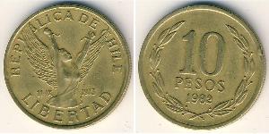 10 Peso 智利 黃銅 