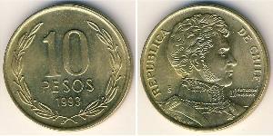 10 Peso 智利 黃銅 