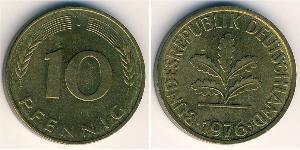 10 Pfennig Alemania Occidental (1949-1990) Latón/Acero 