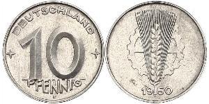 10 Pfennig Repubblica Democratica Tedesca (1949-1990) Alluminio 