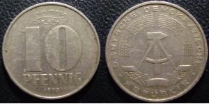 10 Pfennig Repubblica Democratica Tedesca (1949-1990) Alluminio 