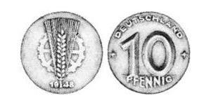 10 Pfennig Repubblica Democratica Tedesca (1949-1990) Alluminio 