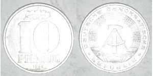 10 Pfennig Repubblica Democratica Tedesca (1949-1990) Alluminio 