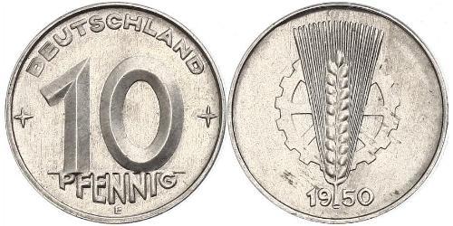 10 Pfennig Repubblica Democratica Tedesca (1949-1990) Alluminio 