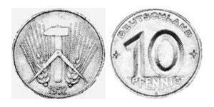 10 Pfennig República Democrática Alemana (1949-1990) Aluminio 