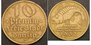 10 Pfennig Gdansk (1454-1793) Aluminio/Bronce 