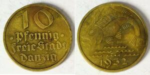 10 Pfennig Gdansk (1454-1793) Aluminio/Bronce 