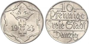 10 Pfennig Gdansk (1920-1939) Copper/Nickel 