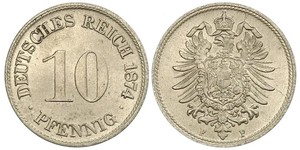 10 Pfennig Deutschland Kupfer/Nickel 