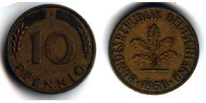 10 Pfennig Germania Ovest (1949-1990) Ottone/Acciaio 