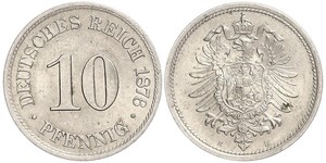 10 Pfennig Germania Rame/Nichel 