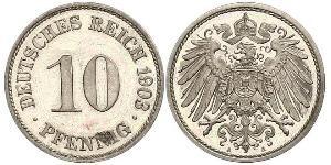 10 Pfennig Germania Rame/Nichel 