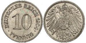 10 Pfennig Germania Rame/Nichel 