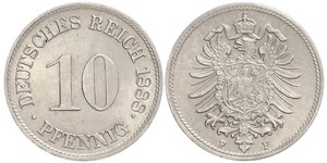 10 Pfennig Germania Rame/Nichel 