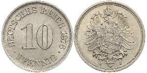 10 Pfennig Germania Rame/Nichel 