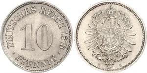 10 Pfennig Germania Rame/Nichel 