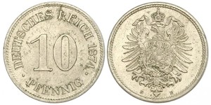 10 Pfennig Germania Rame/Nichel 