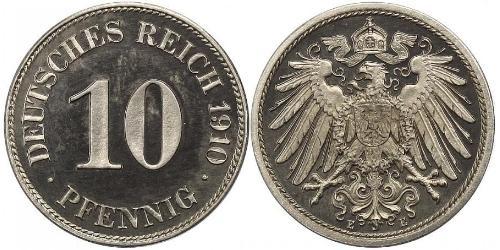 10 Pfennig Germania Rame/Nichel 