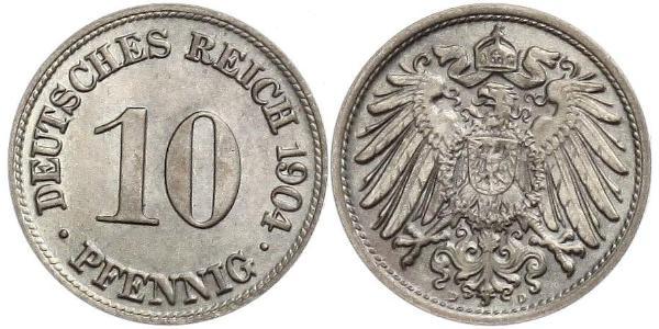 10 Pfennig Germania Rame/Nichel 