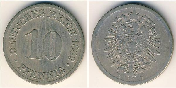 10 Pfennig Germania Rame/Nichel 