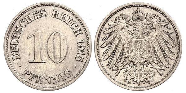 10 Pfennig Germania Rame/Nichel 