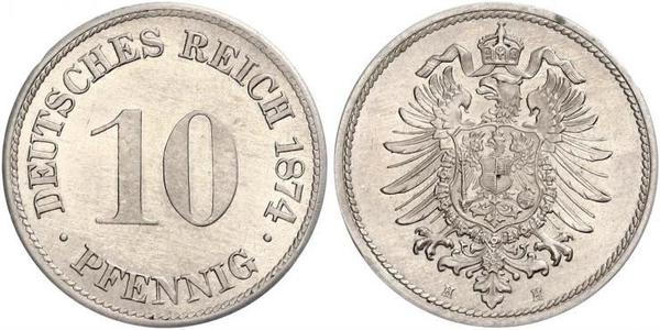 10 Pfennig Germania Rame/Nichel 