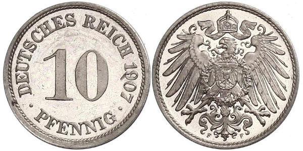 10 Pfennig Germania Rame/Nichel 